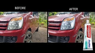 Headlight Restoration using Toothpaste [upl. by Htur684]