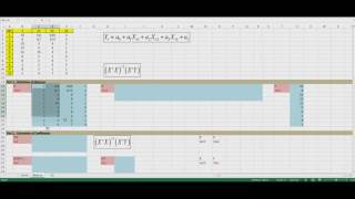 Regression analysis in excel using matrix algebra part 18 obtaining beta coefficients [upl. by Eleirbag527]