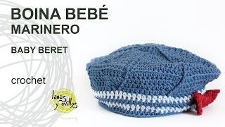 Tutorial Boina Bebé Marinero Crochet o Ganchillo [upl. by Ahsiel169]