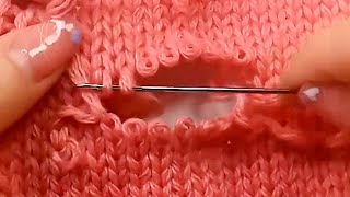 How to Invisibly Repair a Hole in a Knitted Sweater at Home [upl. by Rawley]