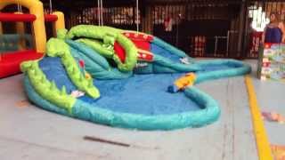 Crocodile Water Park  NEW Inflatable Water Slide [upl. by Nadabus]