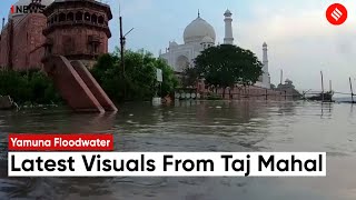 Yamuna Flood Water Continues To Increase In Agra Water Reaches Taj Mahal Outer Wall  Flood 2023 [upl. by Redford]