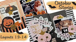 October Stories for 2023 Layouts 13 amp 14 October Daily Pollys Paper Studio Scrapbook Tutorial [upl. by Adev]