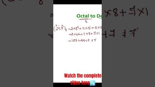 Octal to decimal conversion numbersystem octal decimal [upl. by Nylhtiak]