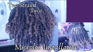 TWO STRAND TWIST MICROLOC INSTALLATION  MICROLOCS  INTERLOCS  LOCS [upl. by Pazit793]