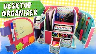 DESKTOP ORGANIZER  Cardboard  Back to school  aPasos Crafts DIY [upl. by Mack]