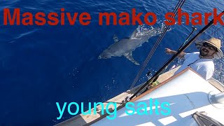 400 POUND SWORDFISH VS MASSIVE MAKO SHARK [upl. by Cleti393]