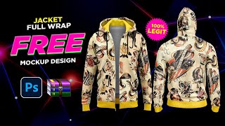 FREE JACKET FULL WRAP MOCKUP DESIGN FREE MOCKUP PSD [upl. by Peacock629]