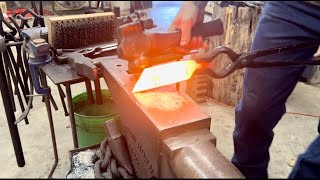 Highly Detailed How to Forge a Knife step by step hammer and anvil only no power tool [upl. by Cappello]