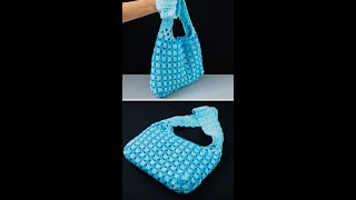 Crochet net shoulder bag easily Tutorial for beginners Miarti🧶 [upl. by Skiest]