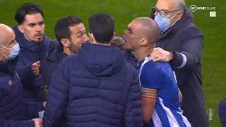 CARNAGE 🤬🤯 Pepe receives one of FOUR red cards at full time of Porto v Sporting [upl. by Biamonte]