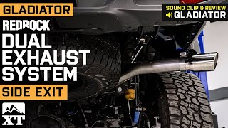 Jeep Gladiator JT RedRock Dual Exhaust System with Polished Tips Review amp Sound Clip [upl. by Wehtta]