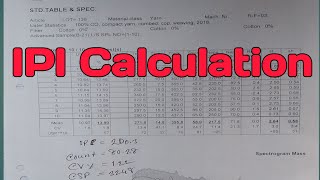 ipi calculation from uster report  spinning calculation tex ashraful [upl. by Rebor26]