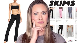 WORTH THE HYPE SKIMS COTTON JERSEY FOLDOVER PANT LEGGING TRY ON REVIEW HAUL [upl. by Bacchus]