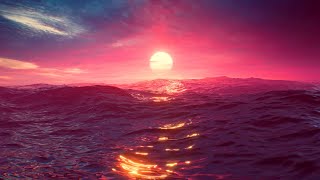 Calming Ocean Sunset Ambience  12 Hours  4K Ultra HD [upl. by Kcirdled]