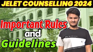 JELET Important Counselling Rules and Guidelines  JELET 2024  Seat Matrix before Counselling round [upl. by Oderfliw]