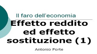 Lezione effetto reddito ed effetto sostituzione parte 1 Bene Normale [upl. by Pernick610]