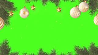 Green screen Christmas background free  Christmas frame background green screen animation  Full HD [upl. by Dnomso]