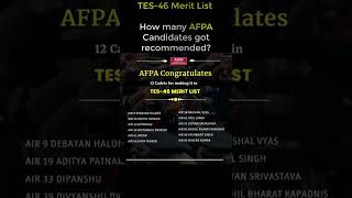 How many AFPA Student are inTES46 Merit List  AFPA  SSB Interview Training  Cdr Natarajan [upl. by Sseb]