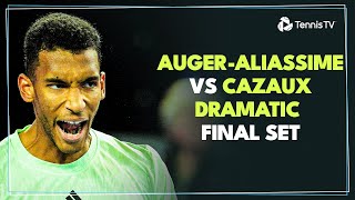 DRAMATIC Final Set in Arthur Cazaux vs Felix AugerAliassime  Montpellier 2024 Highlights [upl. by Eissert]