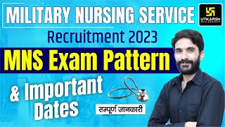 Military Nursing Service MNS Exam Pattern  MNS Exam Important Dates 2024  Raju Sir [upl. by Jehius306]