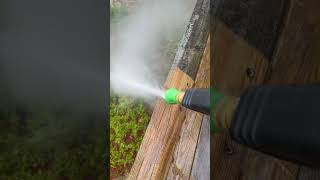 Pressure washing deck railing with Simpson 2800 gas pressure washer and McKillons Stubby Gun [upl. by Lenej]