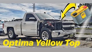 Optima Yellow Top Battery Upgrade Install On A 2016 Silverado 1500 Z71 [upl. by Sidras733]