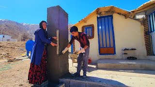 Nomadic Family House Construction Cementing the Pillars of the Canopy Building the Dream House [upl. by Linn]