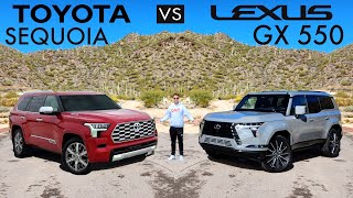 TOUGH LUXURY  2024 Lexus GX 550 vs 2024 Toyota Sequoia Comparison [upl. by Michelsen]