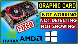 How to Fix Graphic Card is not Working or not Detected Problem in Windows 10  NvidiaAmd Graphics [upl. by Haila]