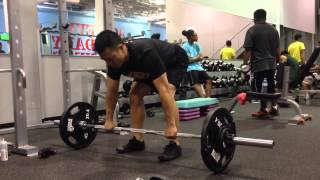 Starting Strength Stronglifts 150lb Pendlay Rows strict form 3x5 [upl. by Eintruok213]