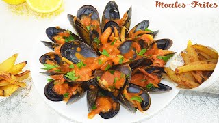 MOULES FRITES  À LA CRÈME DE TOMATES [upl. by Drahsir624]