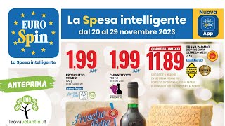 VOLANTINO EUROSPIN dal 20 al 29 novembre 2023 anteprima [upl. by Broeker]