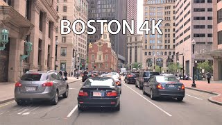 Boston 4K  Skyscraper District  Driving Downtown [upl. by Heloise]