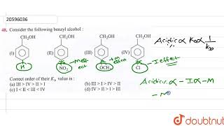 Consider the following benzyl alcohol  Correct order of their Kb value is [upl. by Grania]