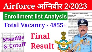 Airforce XY Group Enrollment List Out  Airforce Final Result 2023  IAF Stand By Ans Cut Off [upl. by Darraj103]