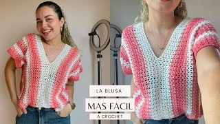 La Blusa MÁS FACIL que vas a tejer crochet paso a paso [upl. by Eirac436]