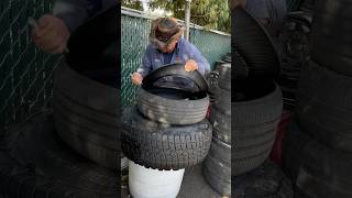 Cutting a used tires asmr [upl. by Dolly111]