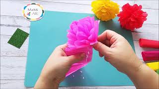 ŁATWY KWIATEK Z BIBUŁY marszczonej  EASY CREPE PAPER FLOWER [upl. by Greyso698]