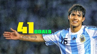 Sergio Aguero  All 41 Goals For ArgentinaHD [upl. by Novah]