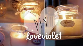 DIY Candele in barattolo in stile ❀ Yankee Candle ❀  Loveviolet [upl. by Sillek]