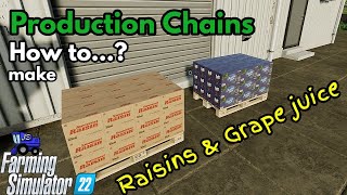 Production Chains  How to make Raisins amp Grape Juice FS22 Farming Simulator 22 Xbox series S [upl. by Etnovad]