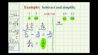 Example Subtract Fractions with Unlike Denominators [upl. by Ellard]