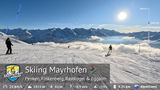 Skiing Mayrhofen ⛷️ Tour of the entire ski area Penken Horberg Rastkogel Eggalm  GPS Stats [upl. by Safoelc726]