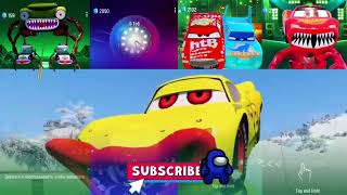 Lightning mcqueen eater vs Mcqueen spider eater vs Twins head mcqueen vs Monster head mcqueen edm [upl. by Nottirb]