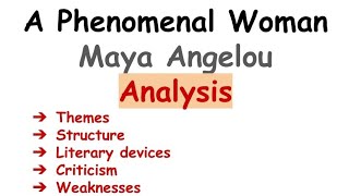 A Phenomenal Woman by Maya Angelou AnalysisA Phenomenal Woman by Maya Angelou summary [upl. by Nospmoht]