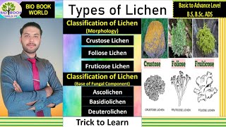 Types of Lichens  Classification of Lichen  Crustose lichen  Foliose  Fruticose  Trick to Learn [upl. by Mable]