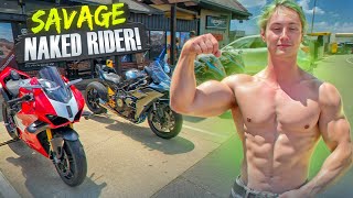 SWOLE BIKER CRASHED OUR MEETUP amp RACED MY M1000RR IN THE MOUNTAINS [upl. by Jasper]