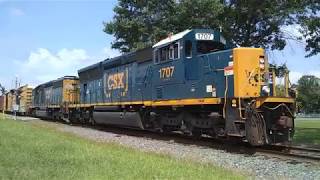 CSXT 1707 leads CA11 in Gibbstown NJ on 8119 [upl. by Neehar]