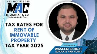 Tax Rates on Income from Property TY 2025By Waseem Ashraf Advocate M Ashraf amp Co [upl. by Ayotan]